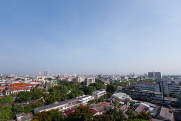 Fototapeta na wymiar Bangkok City - Aerial view of Bangkok city skyline of Thailand , Cityscape Thailand.