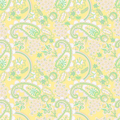 Fototapeta na wymiar Seamless pattern with paisley ornament. Ornate floral decor. Vector illustration