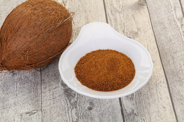 Coconut brown sugar in the bowl