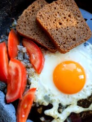 fried egg and bacon