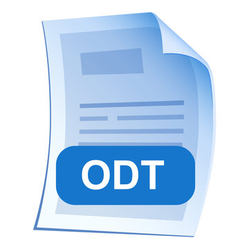 Document extension ODT icon for interface applications and websites and software development isolated on white background