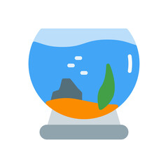 flat style icon of aquarium. vector illustration for graphic designer, website, UI isolated on white background. EPS 10