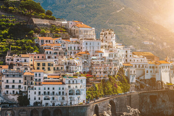 Fototapeta na wymiar Beautiful Amalfi town in Amalfi Coast, Italy