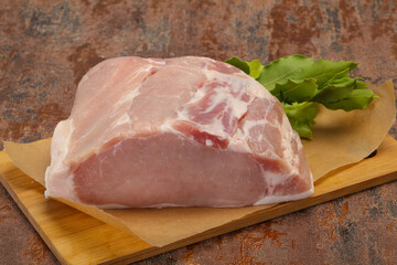 Raw pork meat piece for cooking
