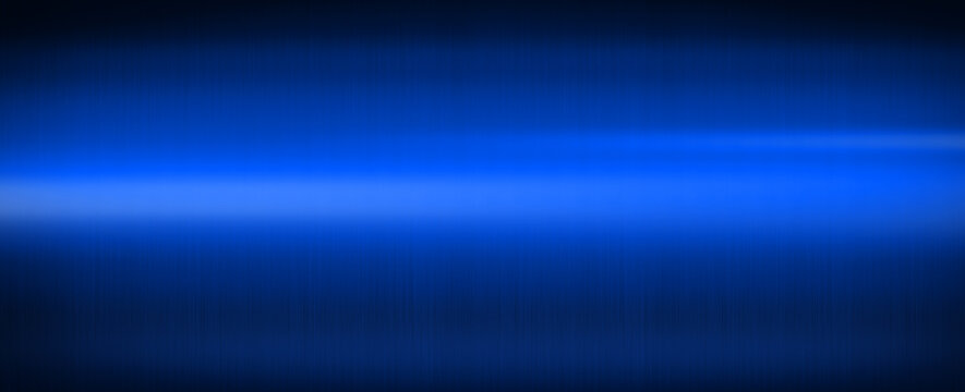 Blue shiny brushed metal. Banner background texture