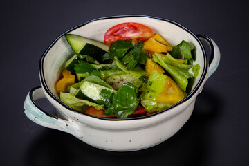 Seasonal vegetarian Vegetable salad with herbs