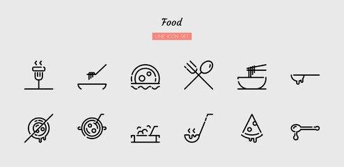 line cut icon symbol set, food, restaurant, cooking, Isolated flat outline vector design