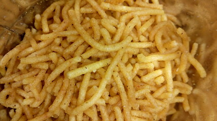 close up of a fried potato chips