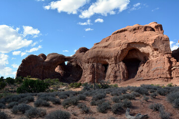 Sandstone Monolith "The Parade of Elephants "in Windows section in Arches National park 