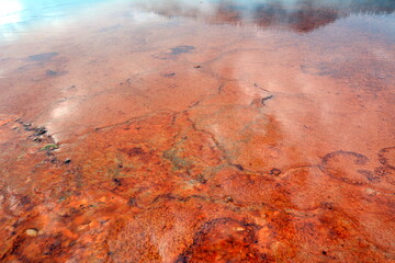 Abstract, like a hot lava Orange geyser in a Yellowstone national park. Grand Prismatic Spring