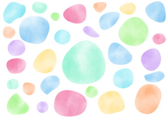 背景素材　水彩テクスチャ　水玉　カラフル