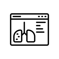 line style icon of lungs isolation on white background. EPS 10