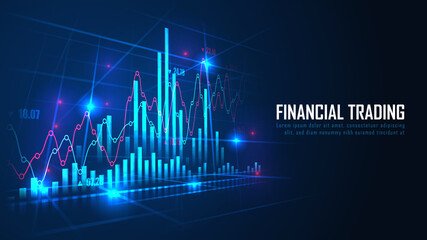Stock market or forex trading graph in graphic concept suitable for financial investment or Economic trends business idea and all art work design. Abstract finance background. Vector illustration