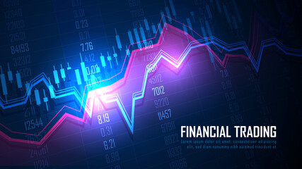 Stock market or forex trading graph in graphic concept suitable for financial investment or Economic trends business idea and all art work design. Abstract finance background. Vector illustration