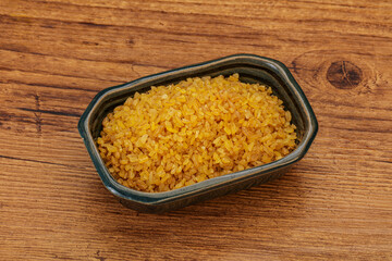 Vegetarian cuisine - dry bulgur for cooking