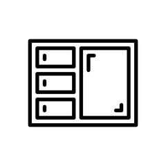 line style icon of window isolated on white background. EPS 10