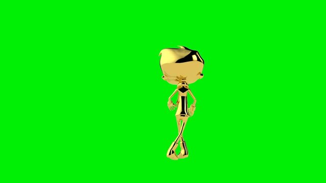 Golden Boy Dancing, Seamless Loop, Green Screen