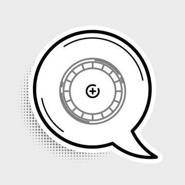 recommend clip art: Line Casino roulette wheel icon isolated on grey background. Colorful outline concept. Vector.