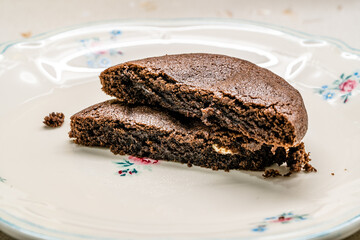 Van Stapele Cookie with White Chocolate in Plate Ready to Serve and Eat.