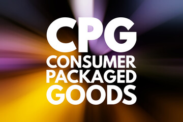 CPG - Consumer Packaged Goods acronym, business concept background