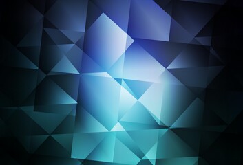 Dark Blue, Green vector gradient triangles template.