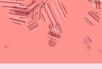 Light Red vector template with circles.