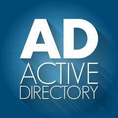 AD - Active Directory acronym, technology concept background