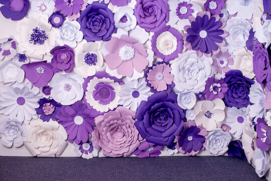 Handgefertigte Fotozonen aus Papier Blumen