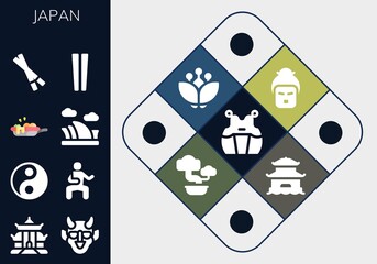 Modern Simple Set of japan Vector filled Icons