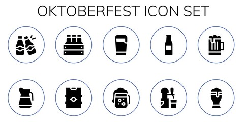 Modern Simple Set of oktoberfest Vector filled Icons