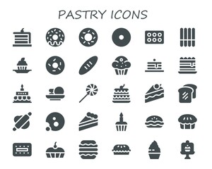 pastry icon set