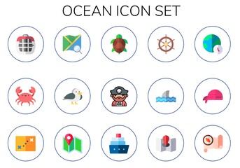ocean icon set