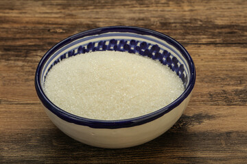 White sugar in the bowl