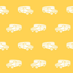 Wrapping paper - Seamless pattern of School Bus for vector graphic design
