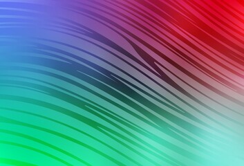 Obraz premium Light Green, Red vector background with curved lines.