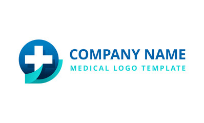 Fototapeta premium Medical logo for medcine center, pharmacy, hospital with recognizable symbol of medicine - cross - vector emblem