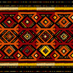 Seamless ethnic zigzag chevron tribal ikat pattern