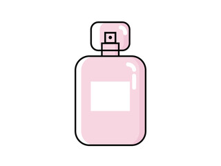 Perfume bottle vector illustration. Pink perfume bottle vector design. 