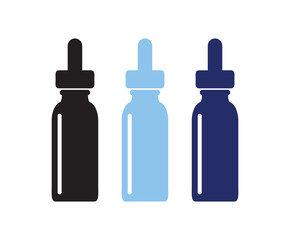 Vector bottle icon. Bottle with pipette vector. Essential oil 