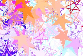 Light Blue, Yellow vector layout with bright stars.