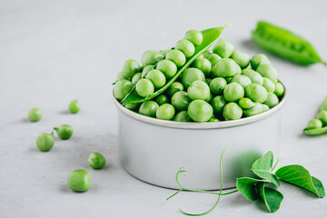 Fresh Raw Green Peas in a Bowl