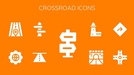 crossroad icon set