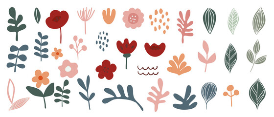 Hand drawn abstract arts vector element collection. Organic Shapes, floral, design for cover, banner background. social post and stories background decoration, print, wallpaper. Vector illustration