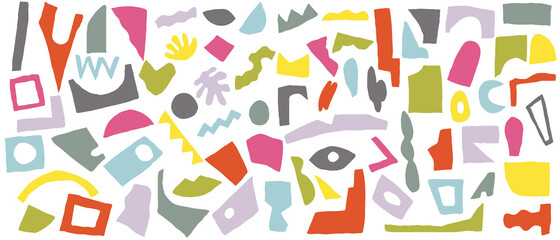 Hand drawn abstract arts vector element collection. Organic Shapes and brush design for cover, banner background. social post and stories background decoration, print, wallpaper. Vector illustration