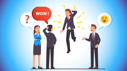 Business man picking himself up and lifting