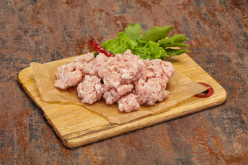 Homemade pork minced meat for cooking