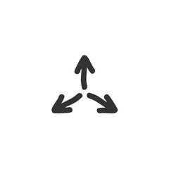 Three black hand drawn arrows point out from the center. Expand Arrows icon.