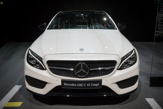 GENEVA, SWITZERLAND - MARCH 7, 2017: Mercedes AMG C43 Coupe car presented at the 87th Geneva International Motor Show.