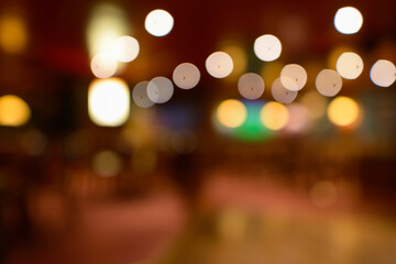 Blurred empty wooden interior at restaurant in Sweden