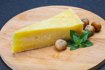 Parmesan cheese served basil and nuts